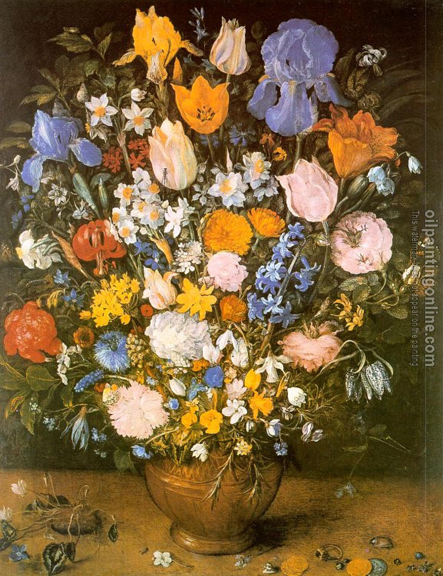 Brueghel, Jan the Elder - Bouquet of Flowers in a Clay Vase (Bouquet of Viennese Irises)